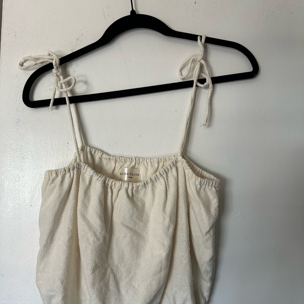 Beautiful raw silk Honeydove Vintage tie top